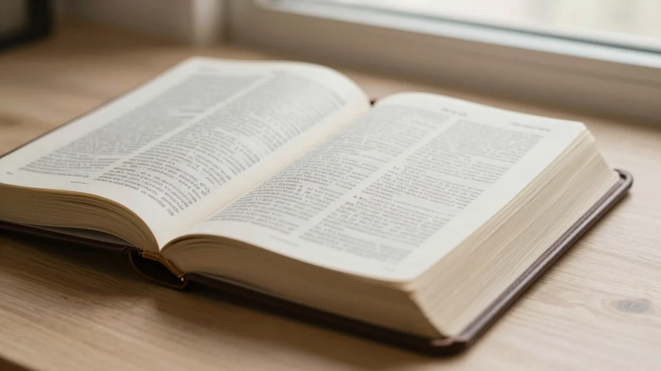 Close-up of a modern Nova Versão Internacional bible, open to a p
